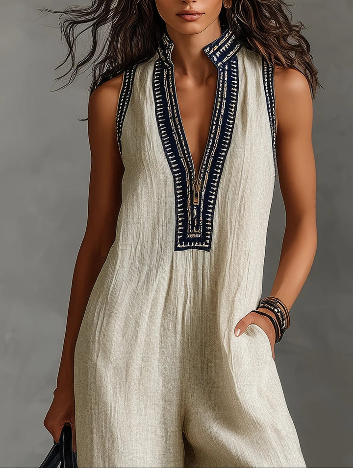 Fiamma | Sleeveless Jumpsuit with High Collar