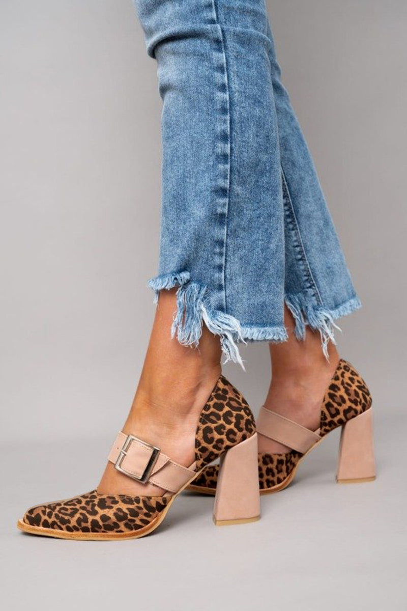 Adalina™ - Suede Sandals with Leopard Print