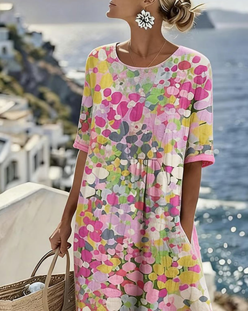 Elena™ - Elegant Floral Dress for Summer in Midi Length