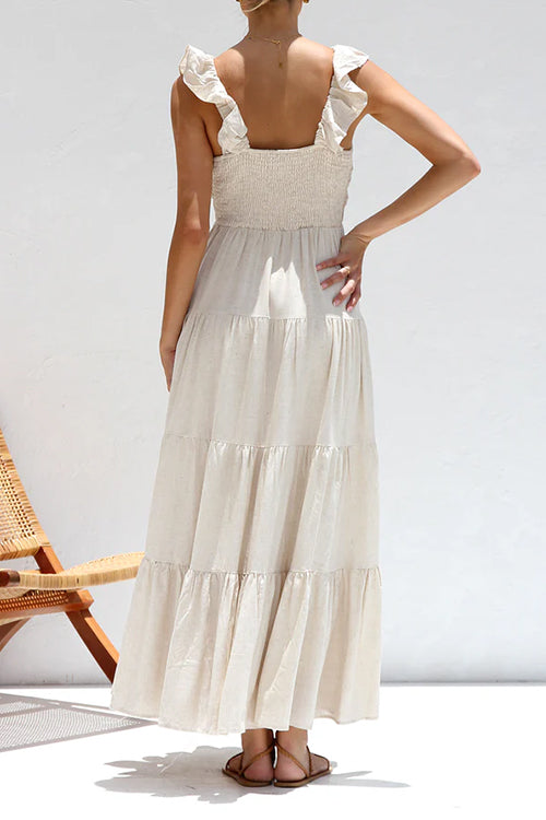 Juliet | V-Neck Ruffle Maxi Dress