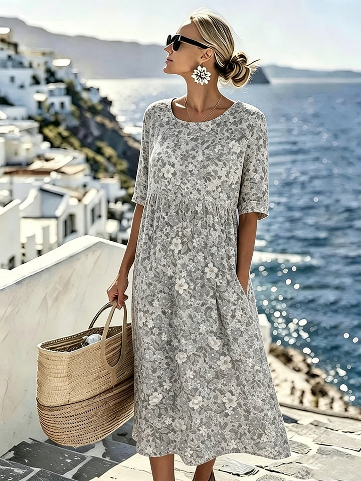 Lily™ - Elegant Floral Midi Dress for Summer