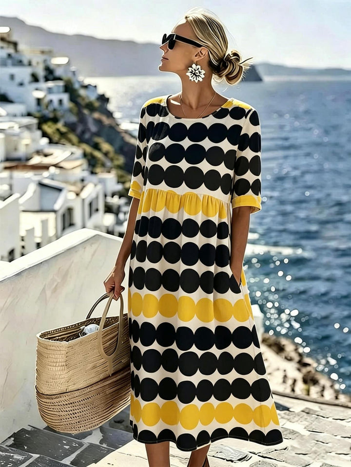Harper™ | Retro Polka Dot Summer Midi Dress