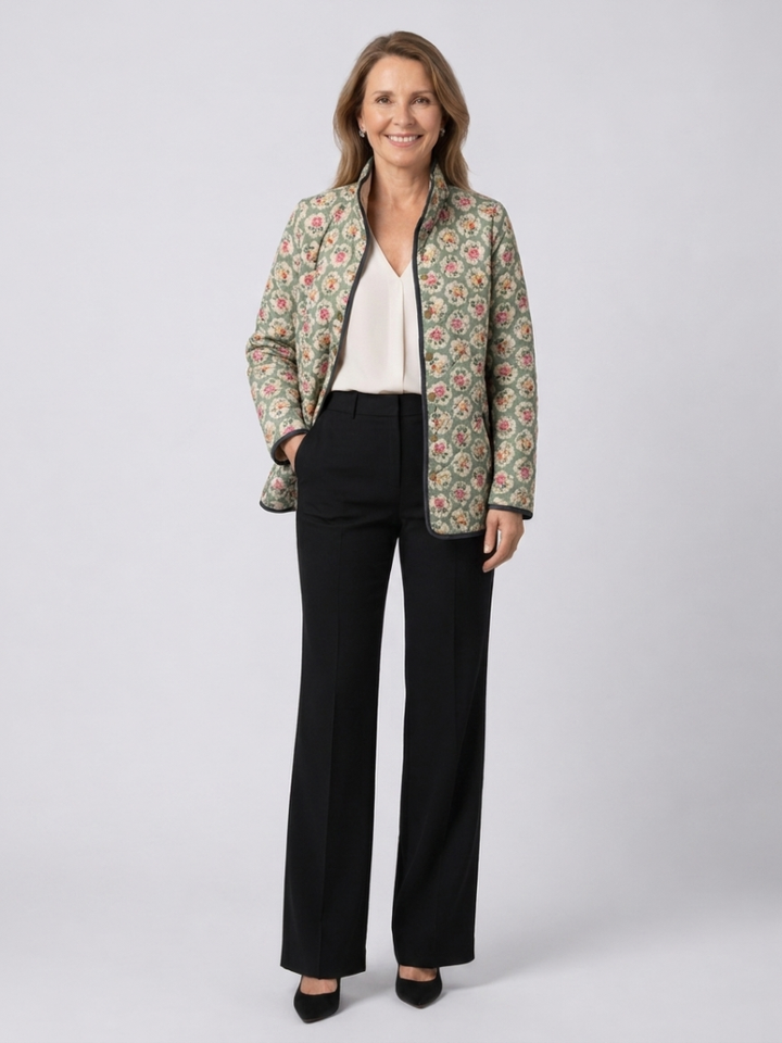 Valcor | Quilted Jacket with Floral Tapestry Fabric Amélie