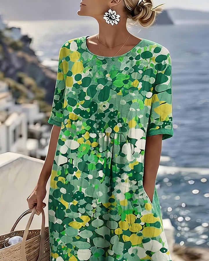 Elena™ - Elegant Floral Dress for Summer in Midi Length