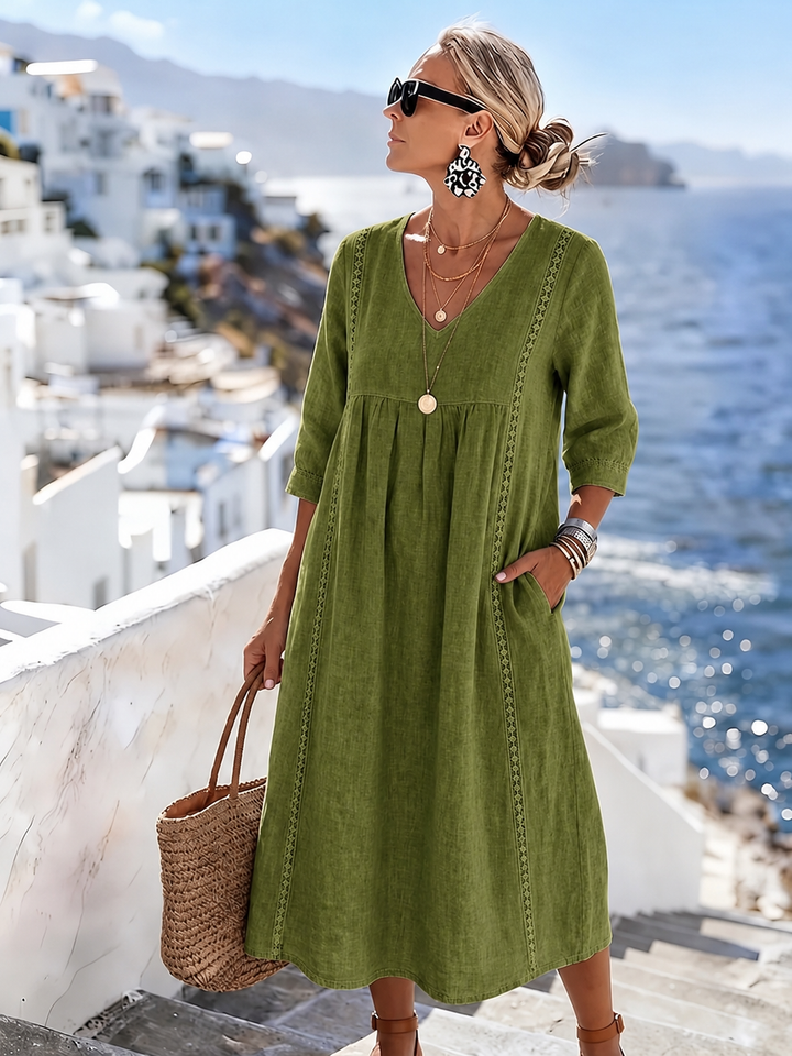 Helena - Casual, Loose Patchwork Lace Dress