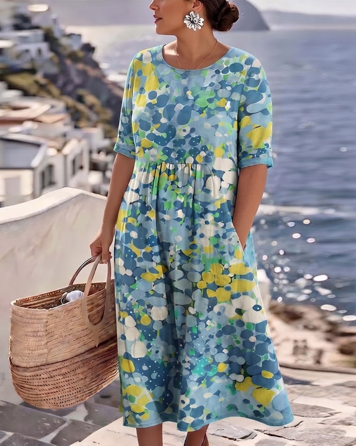 Elena™ - Elegant Floral Dress for Summer in Midi Length