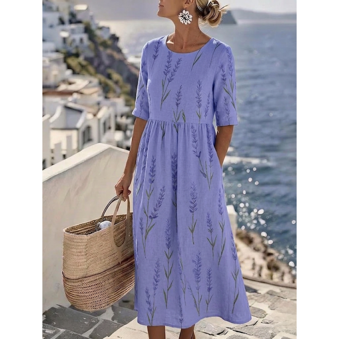 Aurelia™ - Elegant Floral Summer Midi Dress