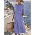Aurelia™ - Elegant Floral Summer Midi Dress
