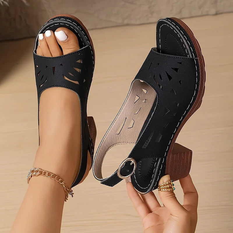 Cristy | Block Heel Sandals with Ankle Strap