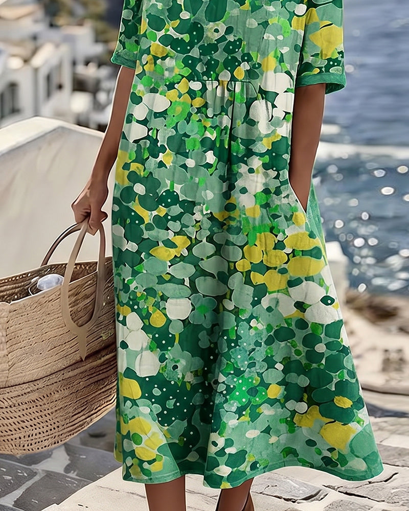 Elena™ - Elegant Floral Dress for Summer in Midi Length