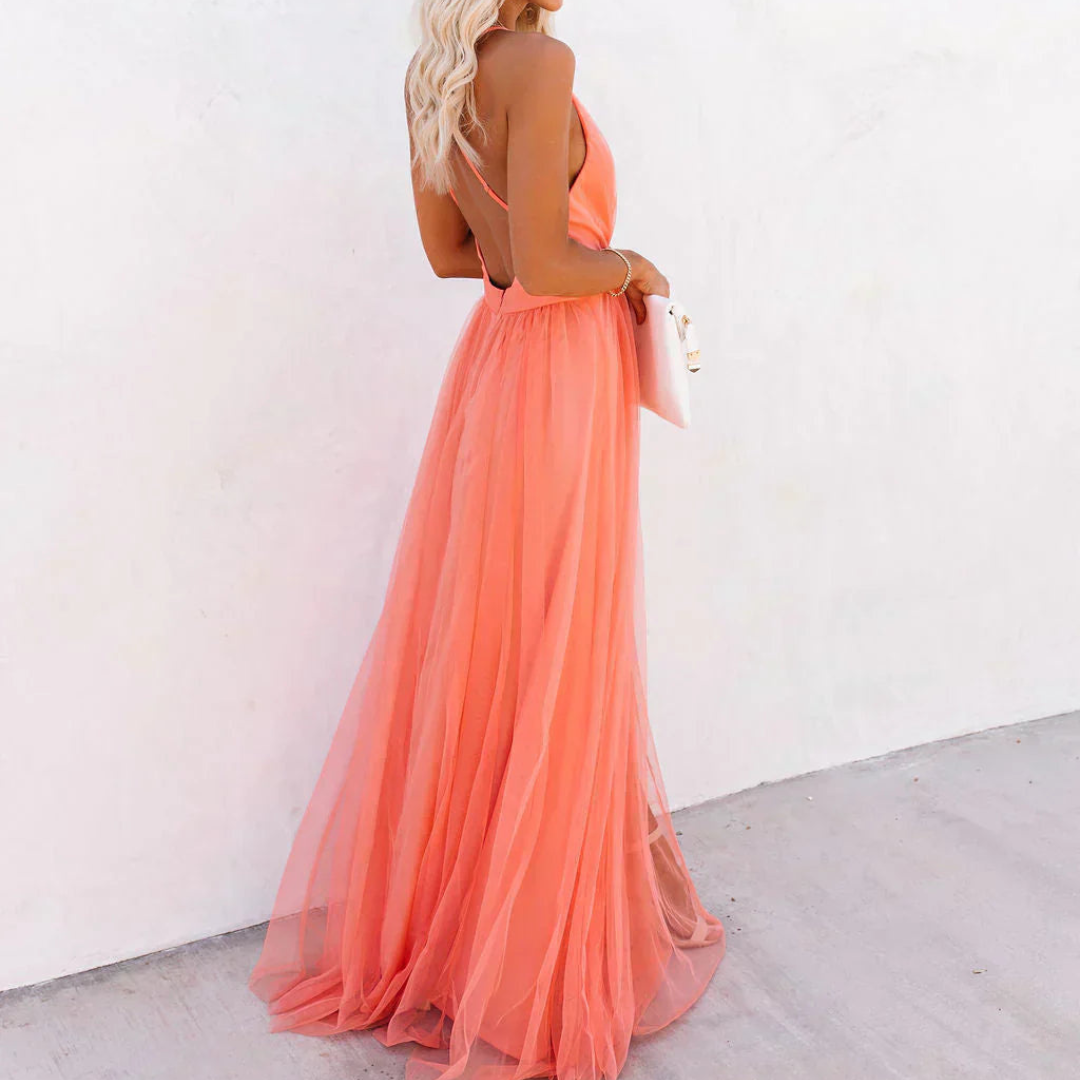 Willow - Coral-Coloured Maxi Dress