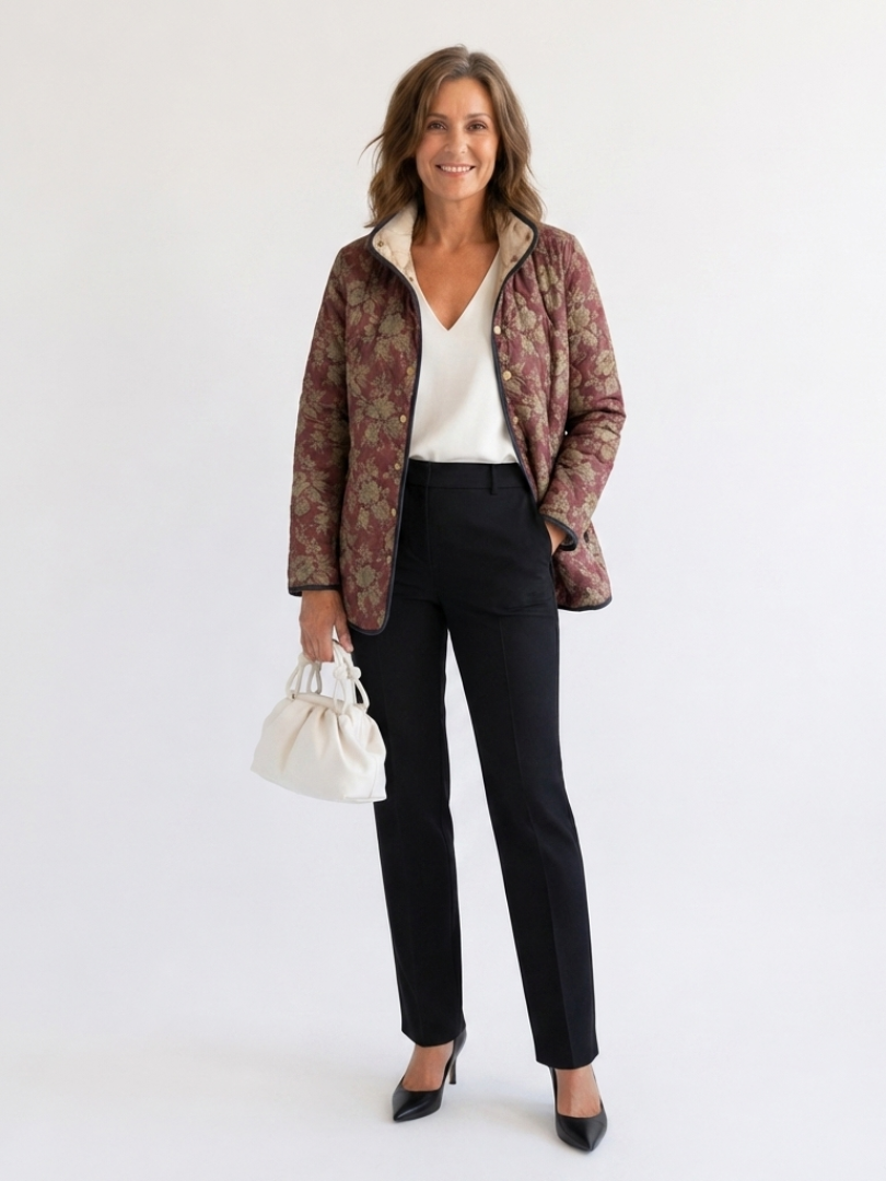 Valcor | Quilted Jacket Damask Plum Sophie