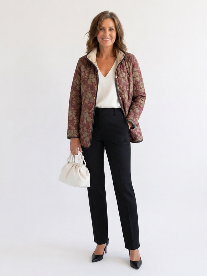 Valcor | Quilted Jacket Damask Plum Sophie