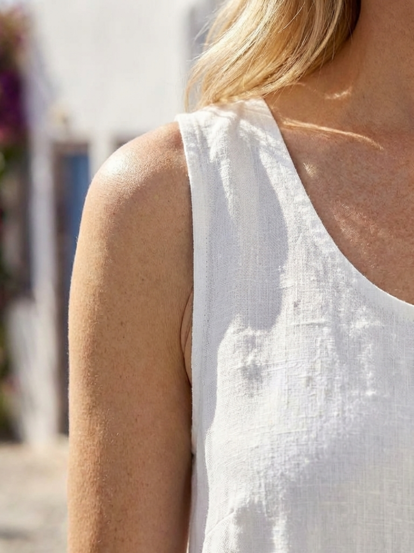 Ismera | Sleeveless Round Neck Easy Midi Dress