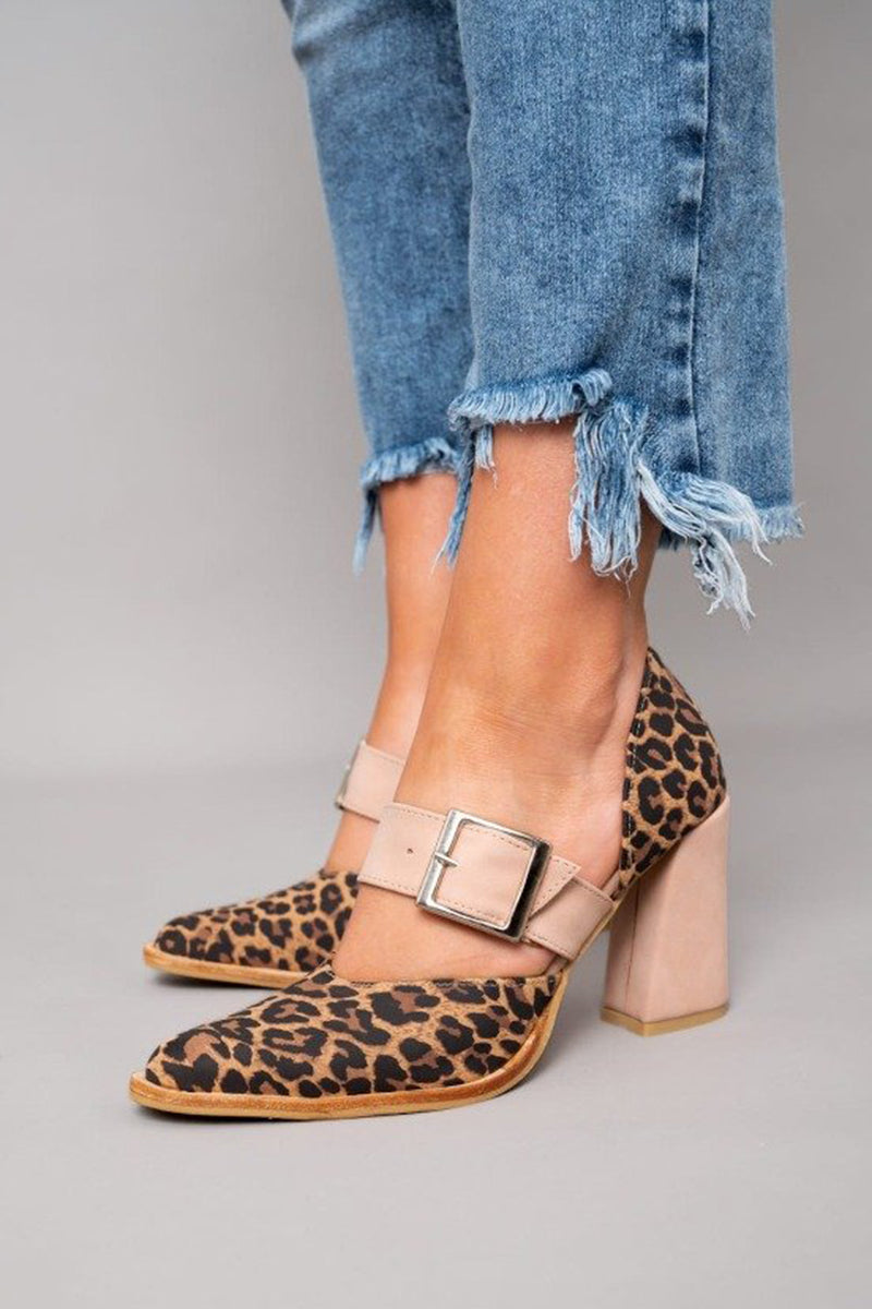 Adalina™ - Suede Sandals with Leopard Print