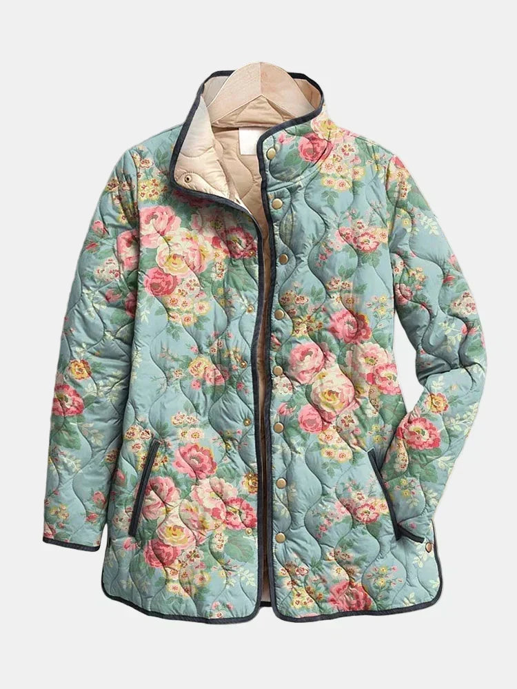 Valcor | Quilted Jacket Roses Celadon Mathilde