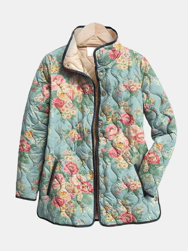Valcor | Quilted Jacket Roses Celadon Mathilde