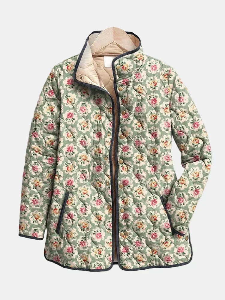 Valcor | Quilted Jacket with Floral Tapestry Fabric Amélie