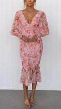 Miley - Midi Dress with Floral Pattern