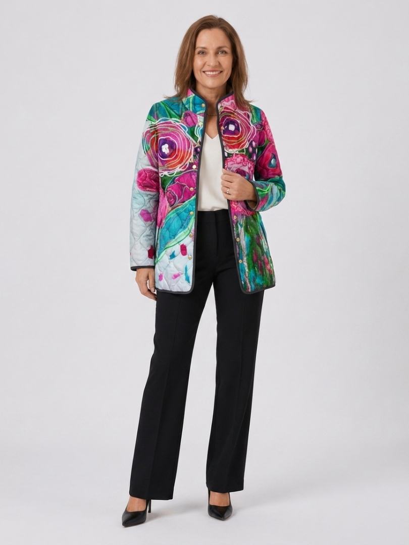 Valcor | Quilted Jacket Watercolour Flowers Lucie