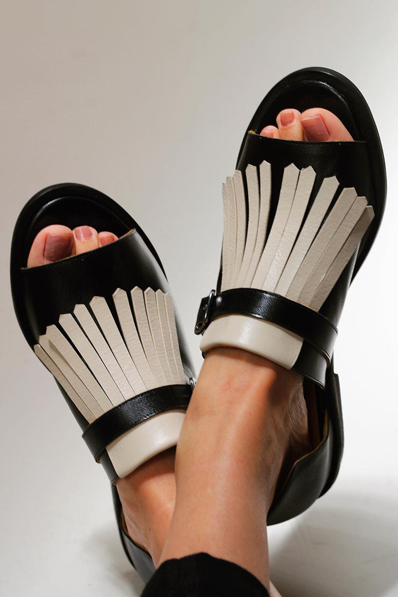 Britta™ - Fringed Slip-On Sandals