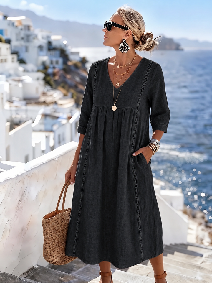Helena - Casual, Loose Patchwork Lace Dress