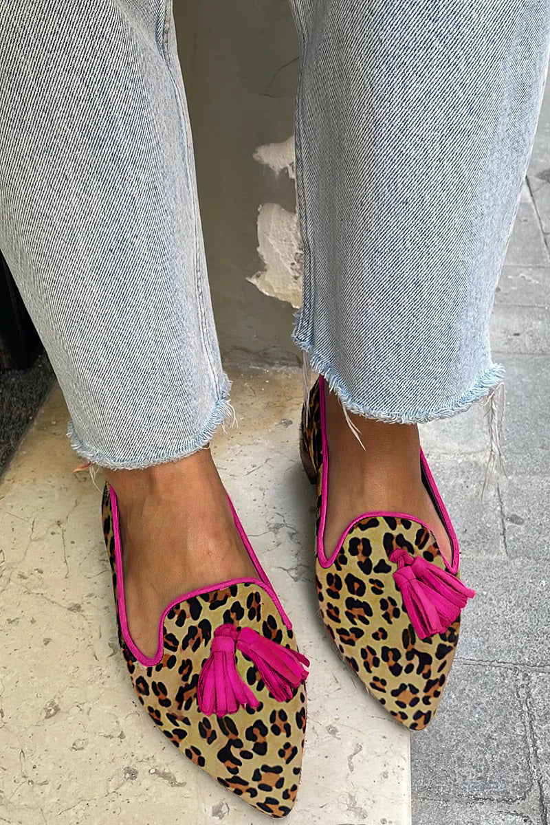 Asma™ - Flat Shoes in Leopard Print