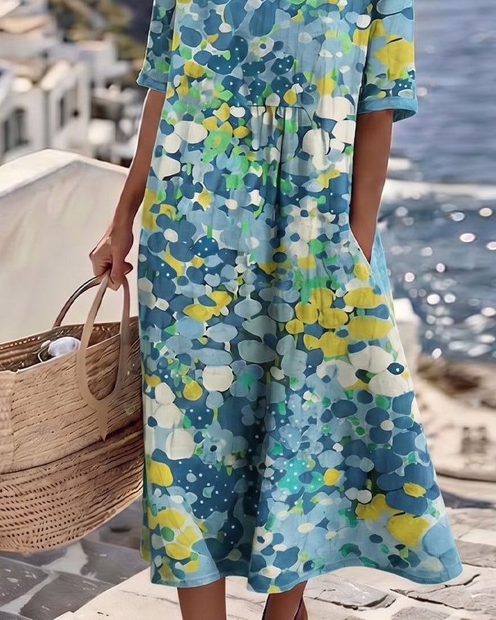 Elena™ - Elegant Floral Dress for Summer in Midi Length