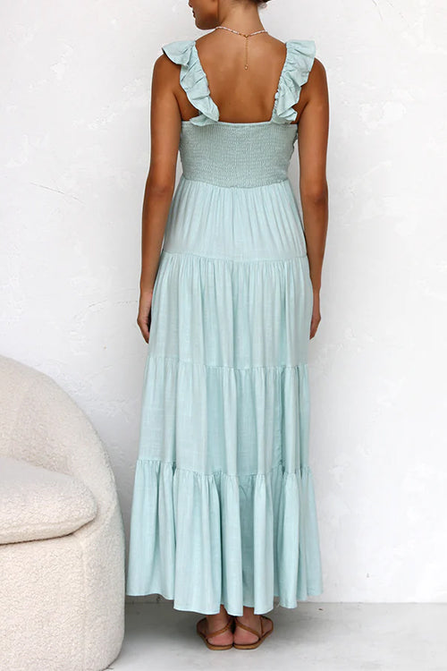 Juliet | V-Neck Ruffle Maxi Dress