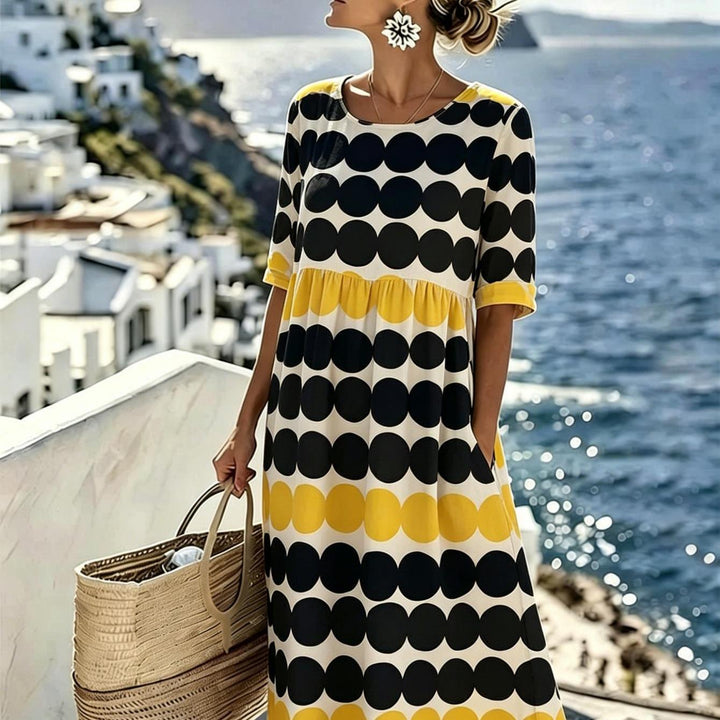 Harper™ | Retro Polka Dot Summer Midi Dress