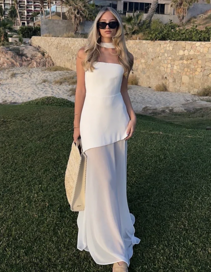 Aylin – Strapless Chiffon Maxi Dress