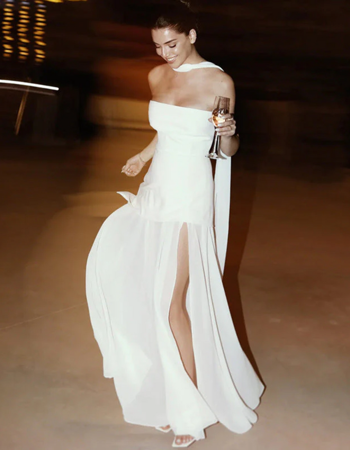 Aylin – Strapless Chiffon Maxi Dress