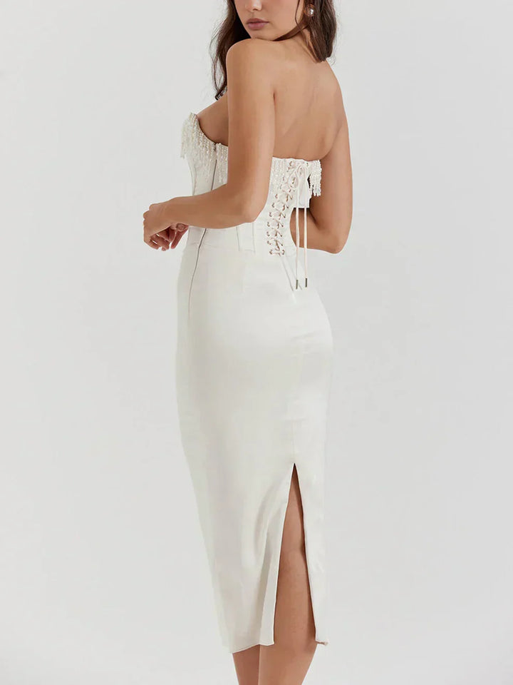 Zahra - Breathtaking Satin Midi Dress
