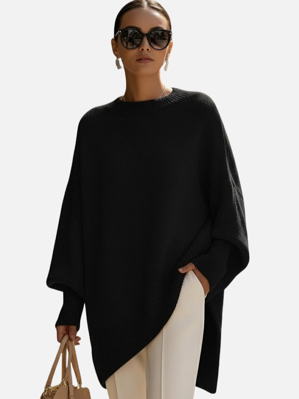 Anne | Soft Oversized Knit Poncho Jumper