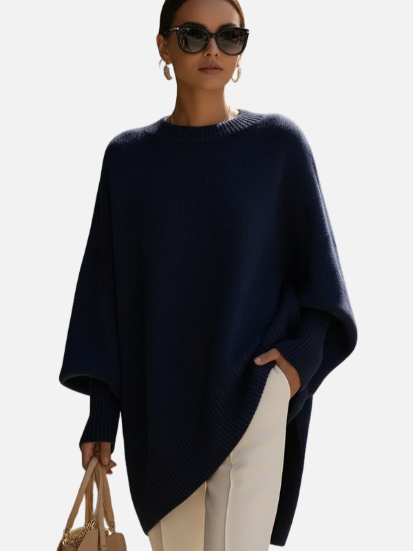 Anne | Soft Oversized Knit Poncho Jumper