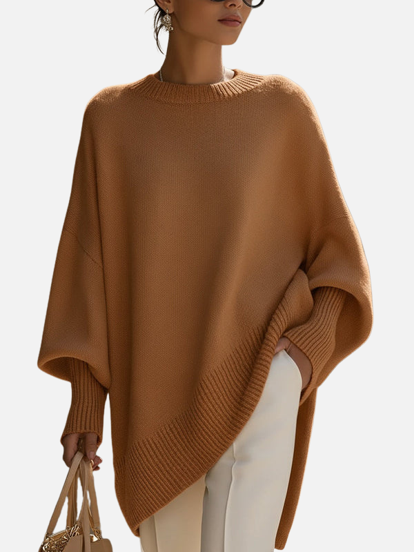 Anne | Soft Oversized Knit Poncho Jumper