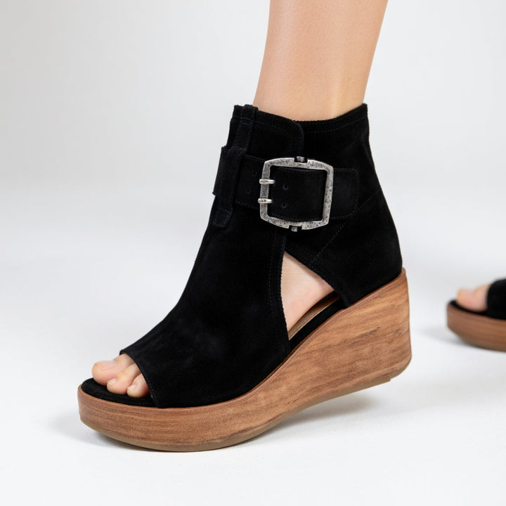 Sarah™ — Stylish Wedge Ankle Boots with Open Toe