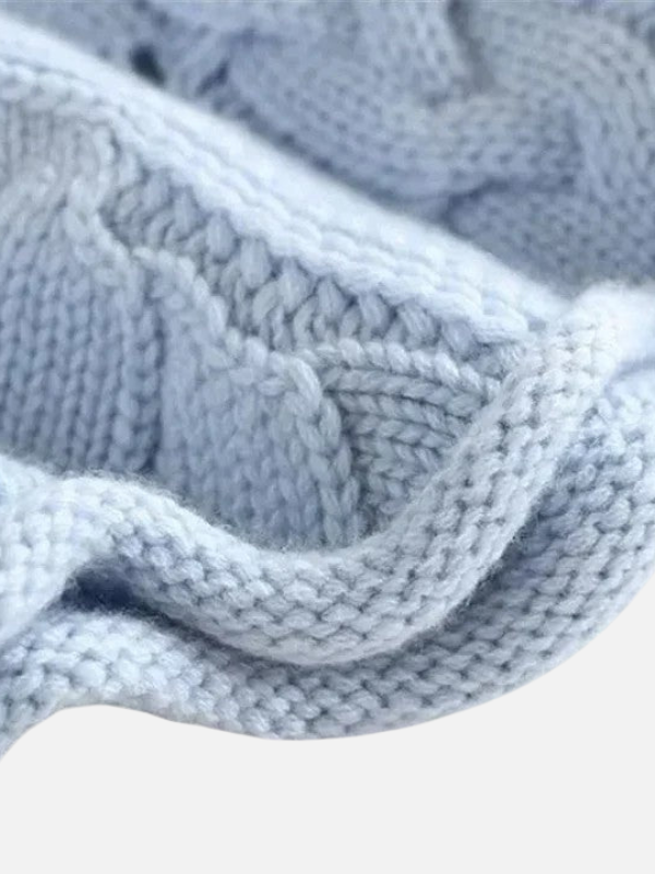 Camilla | Ornate Cable Knit Sweater with Roll Neck