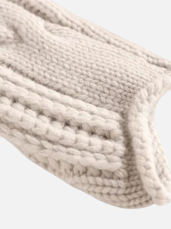 Camilla | Ornate Cable Knit Sweater with Roll Neck