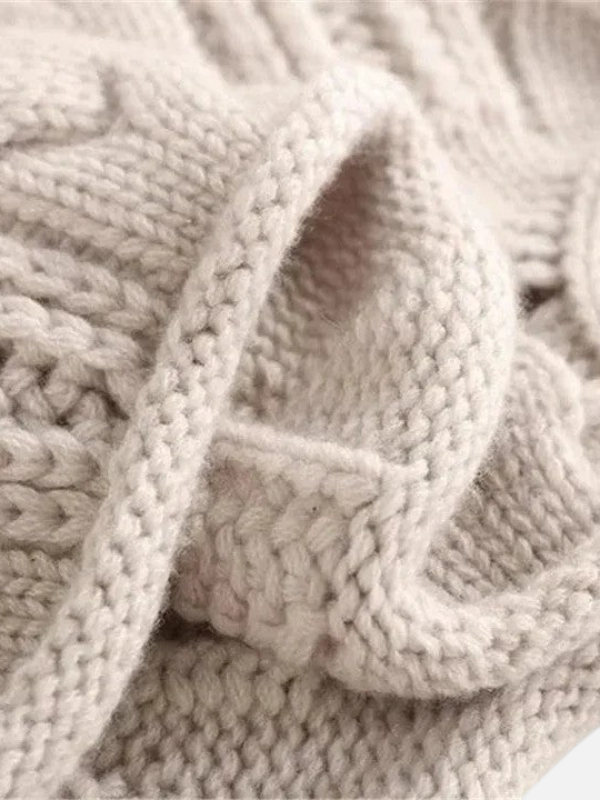 Camilla | Ornate Cable Knit Sweater with Roll Neck