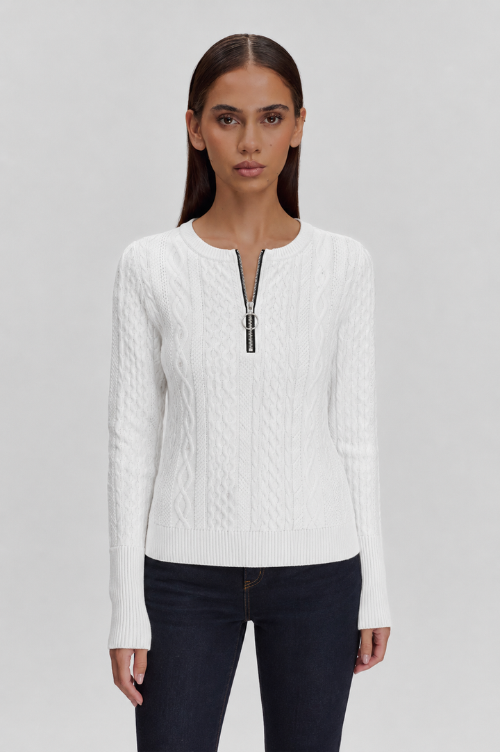 Ida | Half-Zip Pullover in Cable Knit