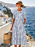Sarah | Effortless Midi-Length Floral Dress