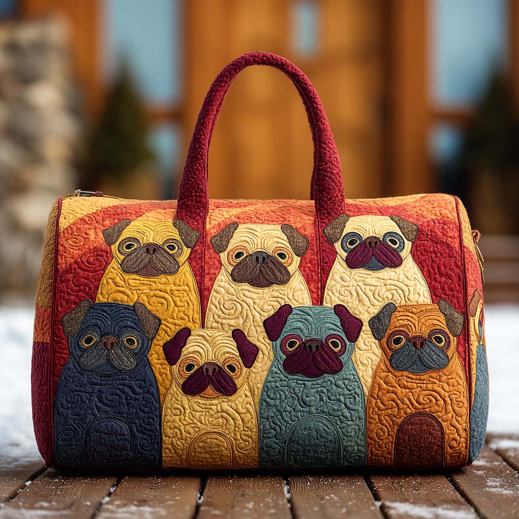 Quilted Travel Bag - Pug
