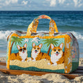 Quilted Travel Bag - Corgi at the Beach