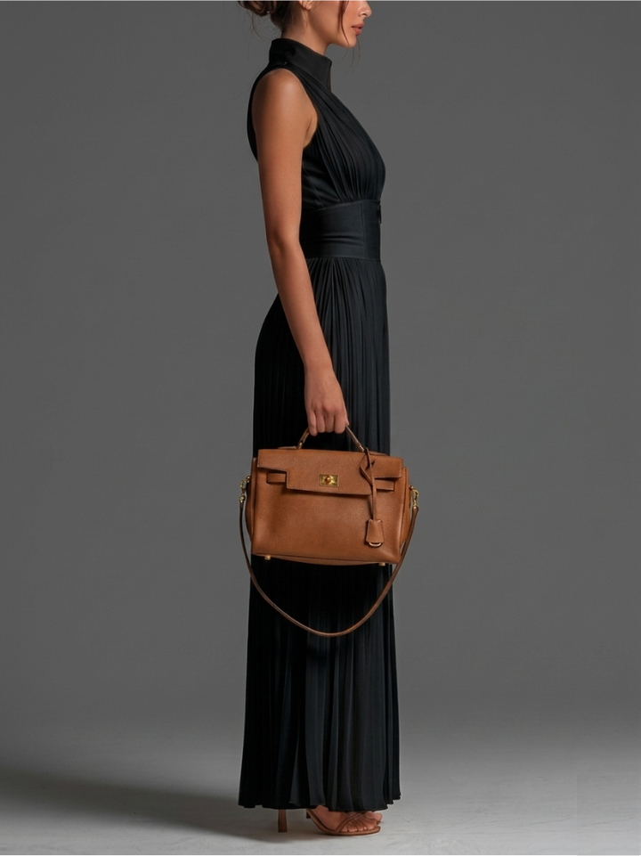 Zsófia Jumpsuit | Black Pleated Jumpsuit