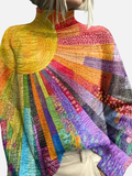 Hanne | Colourful Patterned Roll Neck Jumper