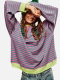 Lene | Colourful Oversized Striped Sweatshirt