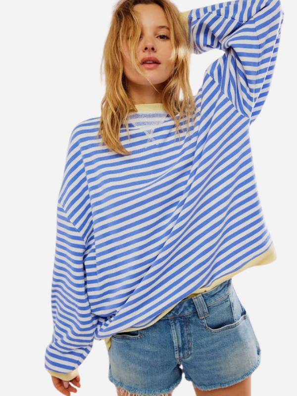 Lene | Colourful Oversized Striped Sweatshirt