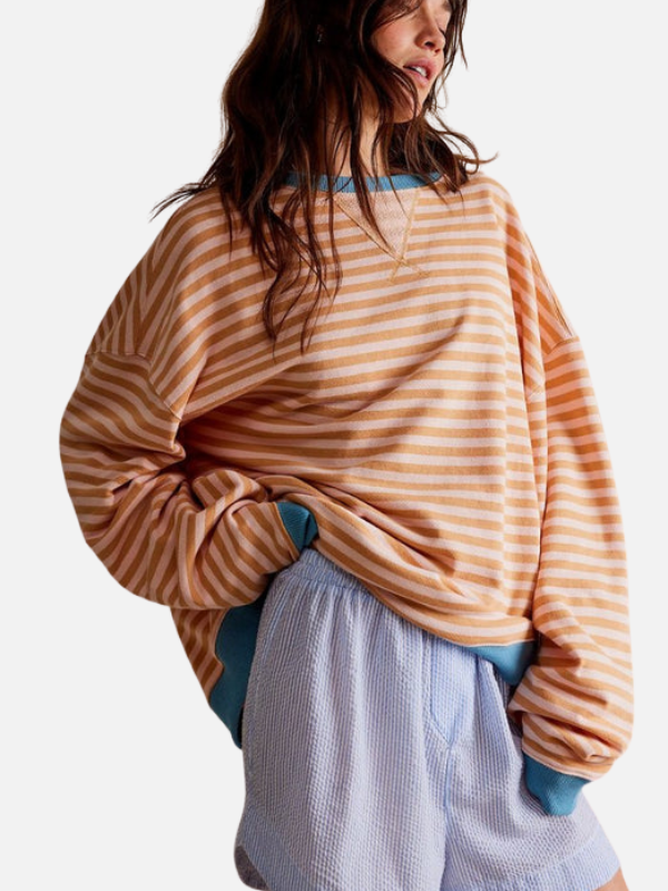 Lene | Colourful Oversized Striped Sweatshirt