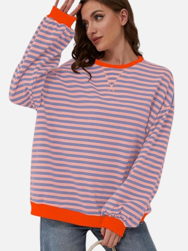 Lene | Colourful Oversized Striped Sweatshirt